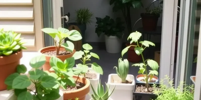 A happy family taking care of their indoor apartment plants.