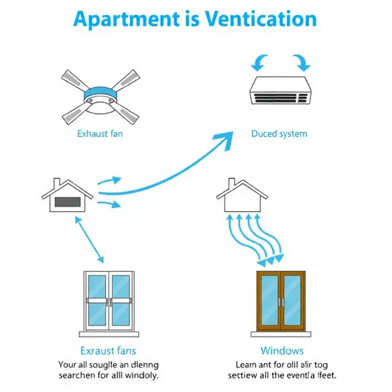 Diagram illustrating common ventilation systems in apartments.