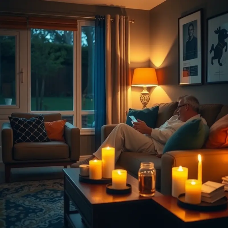 A renter confidently managing a power outage in their apartment.