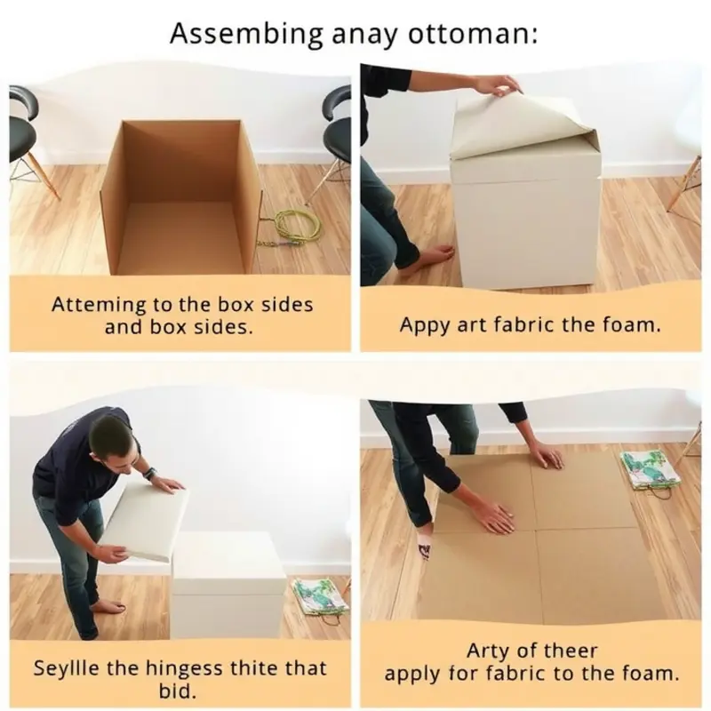 Materials needed for creating your DIY apartment storage ottoman.