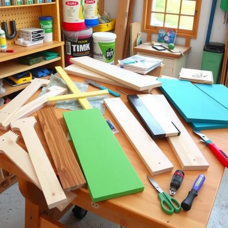 Essential materials and tools for building a DIY bookcase.