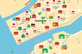 A picturesque scene of Charleston’s historic district with blooming flowers and outdoor cafes.