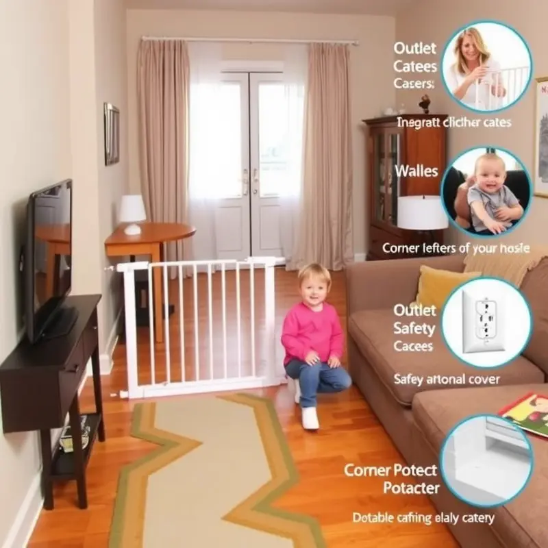 Child safety products showcased in a cozy apartment setting.