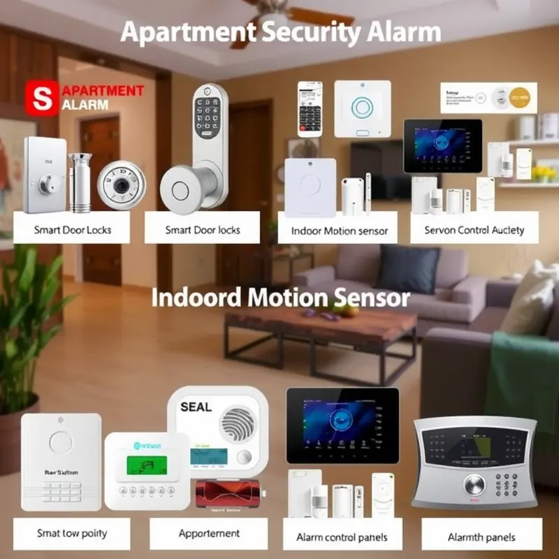 Wireless security alarm system in a modern apartment.