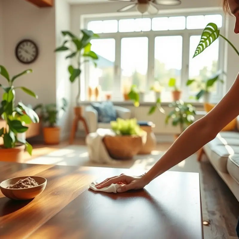A selection of eco-friendly cleaning supplies showcasing simple, effective cleaning solutions.