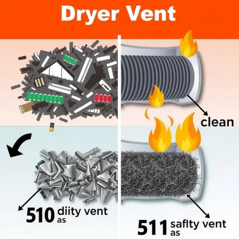 The stark difference between a clogged and well-maintained dryer vent.