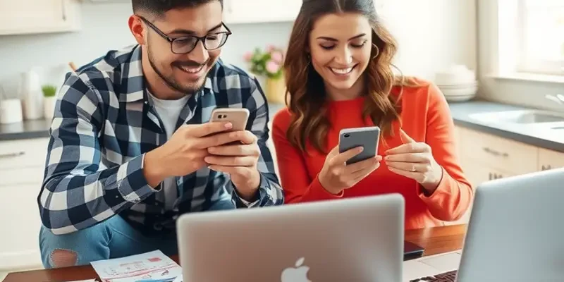 A diverse group of renters including a student, couple, and family, each managing their budgets in cozy home environments.