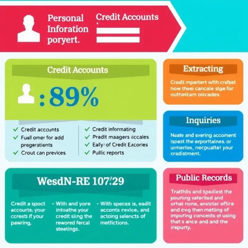 Infographic illustrating the various components of a credit report.