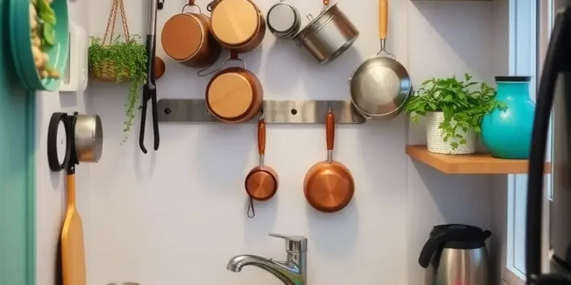 A happy couple meal prepping together in a small kitchen, surrounded by colorful ingredients.