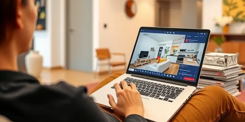 Split image showcasing a virtual apartment tour on one side and an in-person tour on the other.