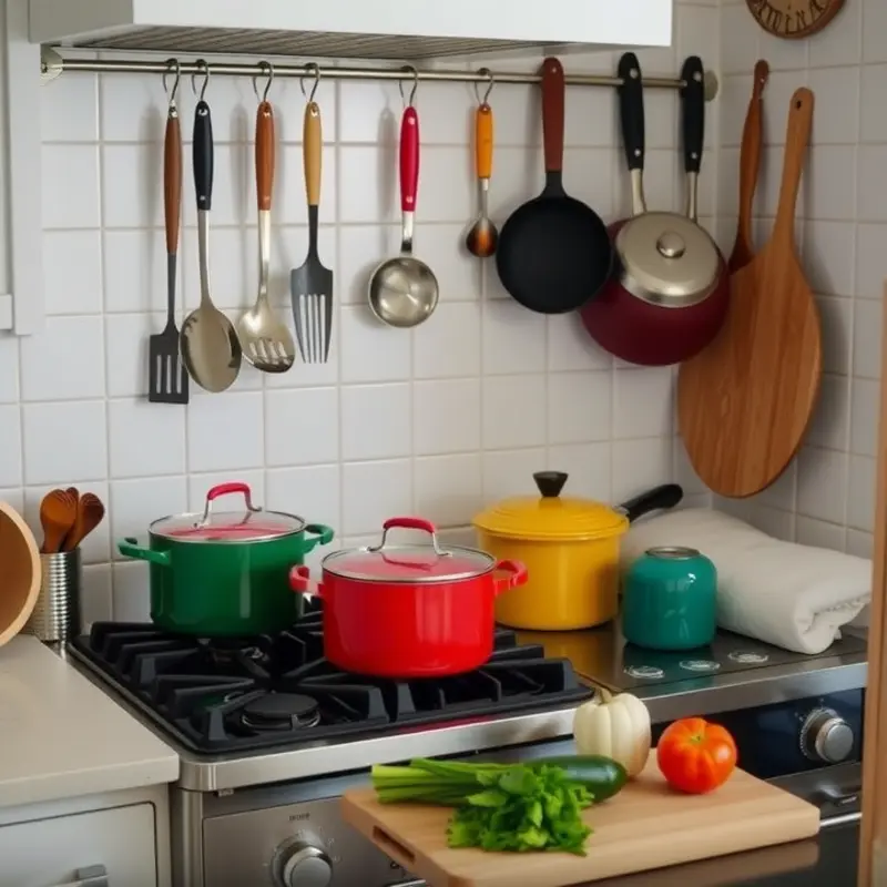 A welcoming kitchen setup ideal for your first apartment.
