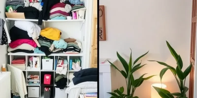 A visually appealing small apartment decorated with plants, bright colors, and cozy furniture.