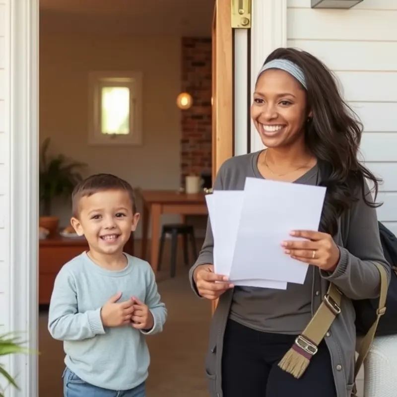 A couple prepares their rental application.