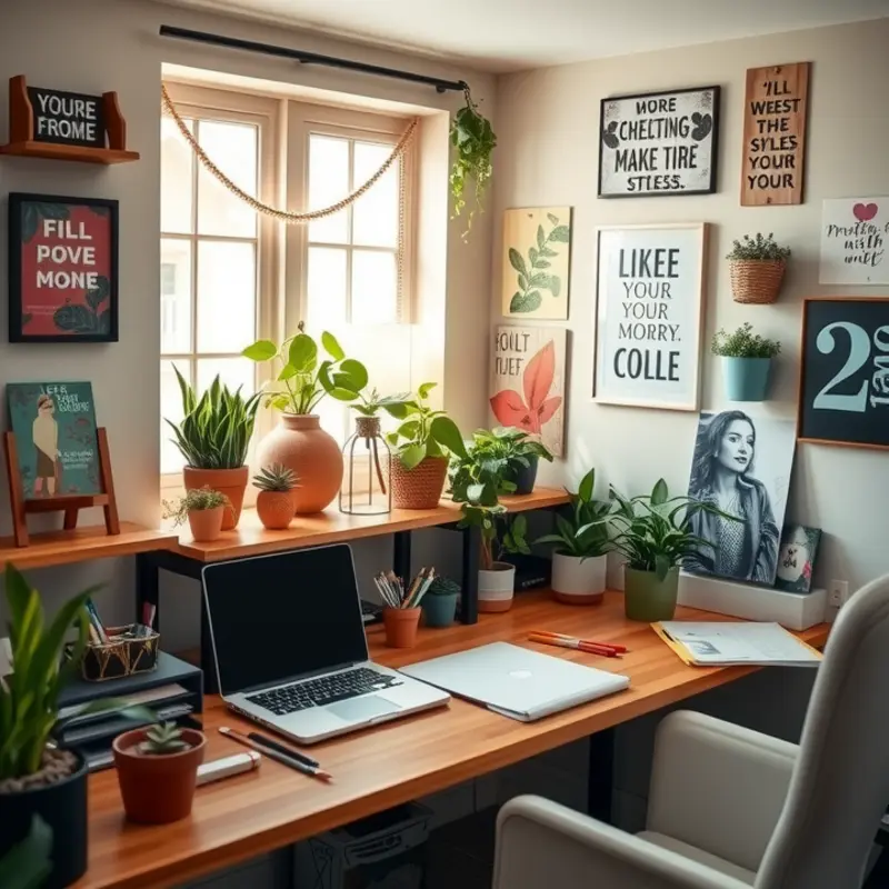 A customized DIY desk setup that reflects personal style and functionality.