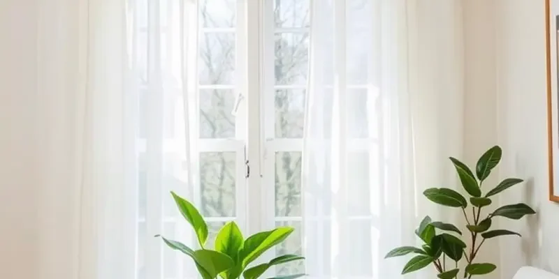 Stylish rental apartment corner featuring diverse DIY curtain rod options.