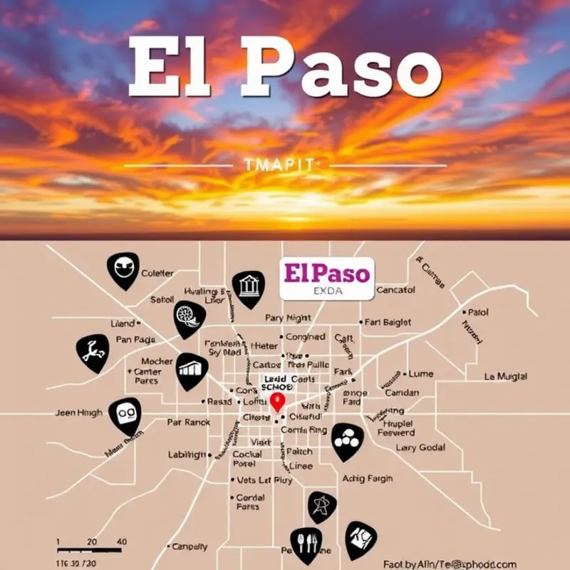 A map highlighting the diverse neighborhoods of El Paso.