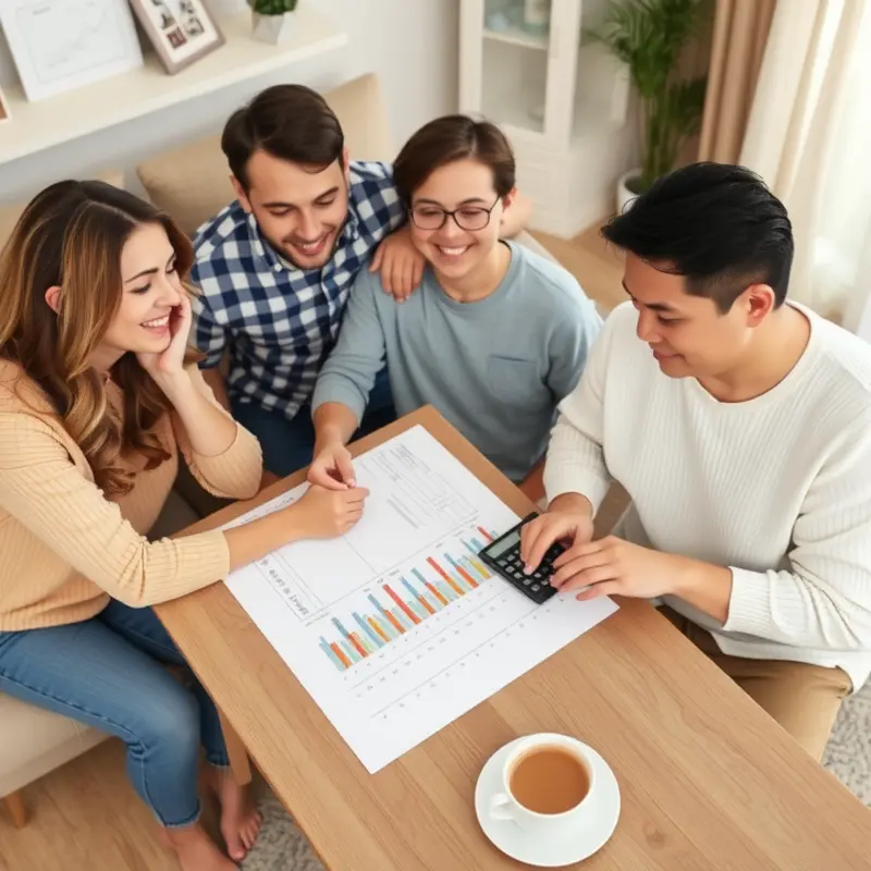 A young couple reviewing their lease agreements.
