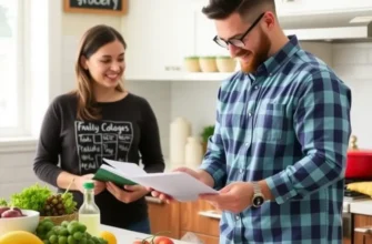 A happy family cooking in a cozy apartment kitchen surrounded by fresh ingredients and cheerful home decor.