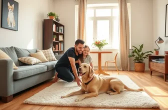 A joyful family with kids and a dog on their sunny apartment balcony, enjoying quality time together.