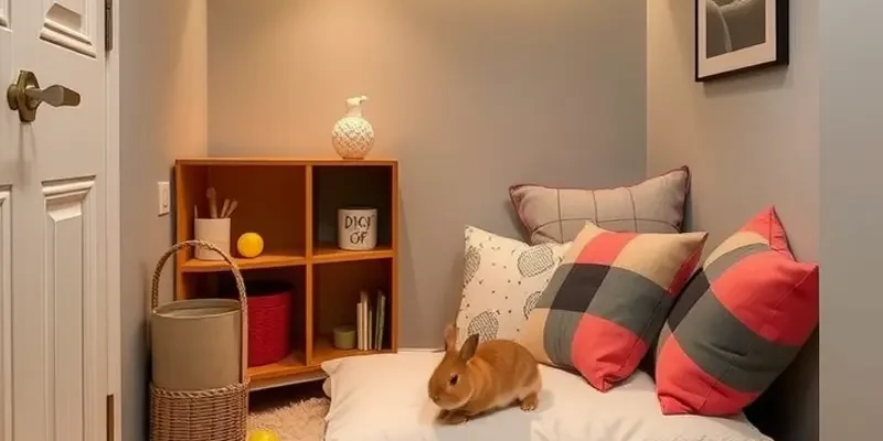 A family engaging joyfully with their small animals in a warm and inviting apartment.