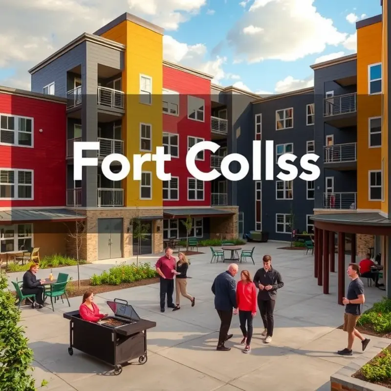 Aerial view of Fort Collins highlighting various neighborhoods.
