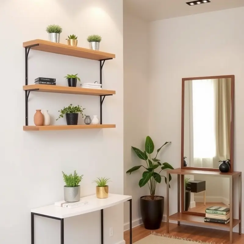 A gallery wall showcasing personal art and photographs creates a warm atmosphere in the hallway.