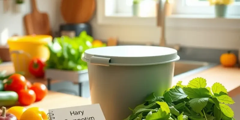 A cheerful family gardening on a balcony with a compost bin in view, enjoying apartment-friendly eco-living.