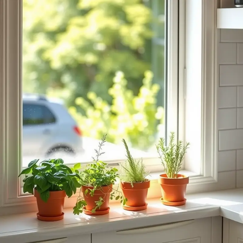 A vibrant balcony garden showcasing diverse plants in an apartment setting.