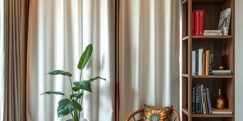 A vibrant apartment featuring various creative privacy solutions like room dividers and soundproof elements, creating a welcoming environment.
