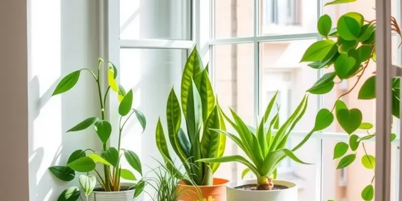 An inviting apartment space adorned with a variety of houseplants and greenery.