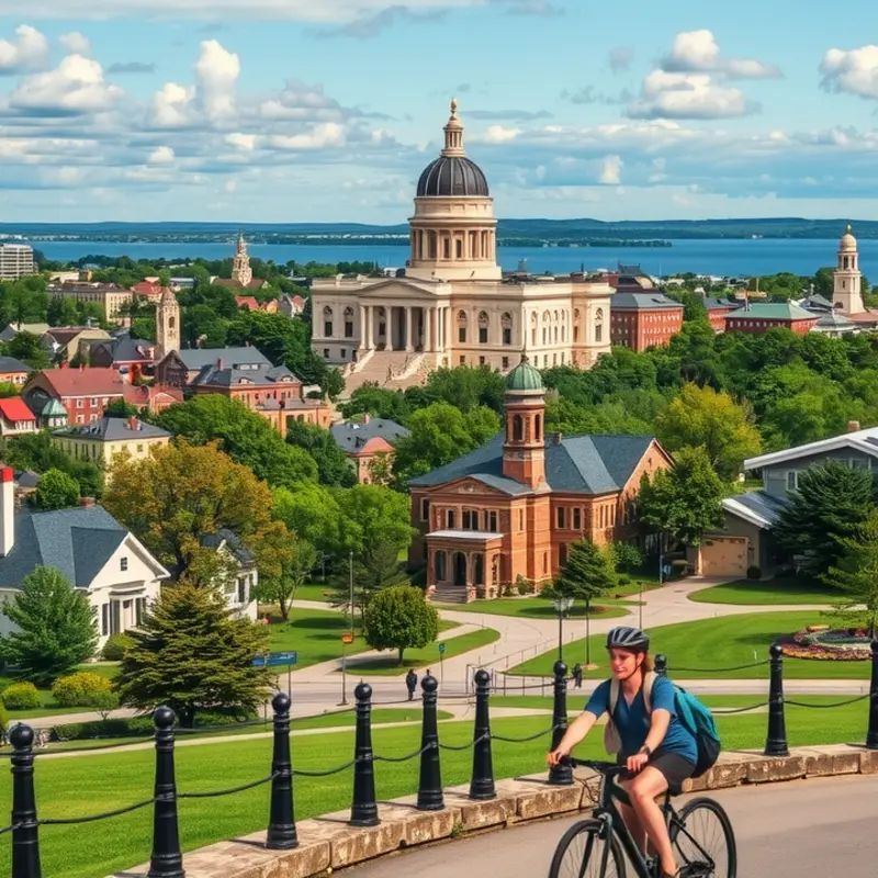 A scenic view of Madison’s vibrant neighborhoods and lakes.
