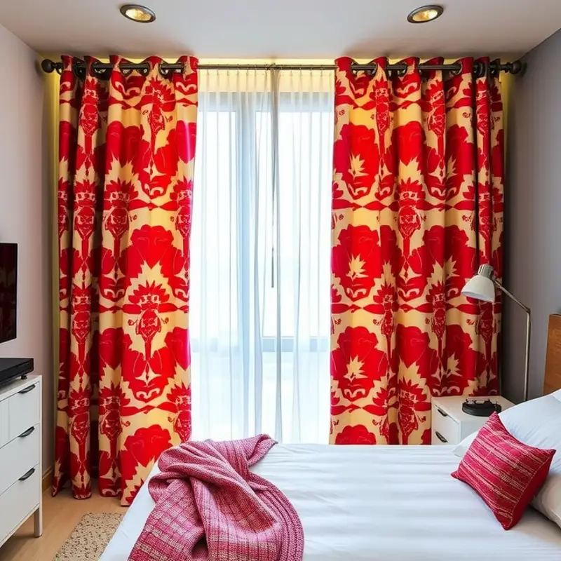 Charming popsicle stick curtain rods add a whimsical touch to your space.
