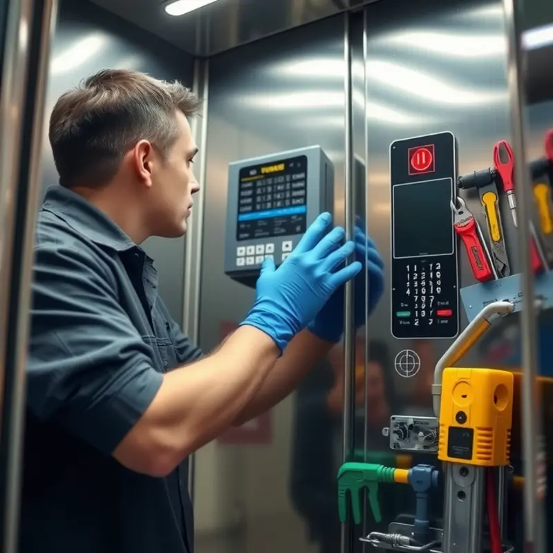 Residents reviewing elevator safety protocols.
