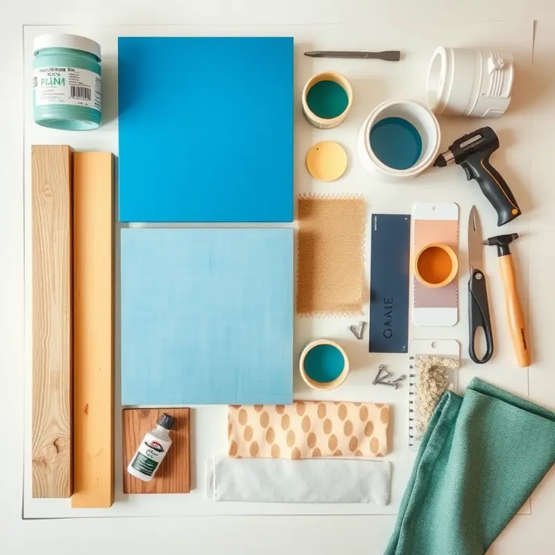 Materials needed for creating your DIY apartment storage ottoman.