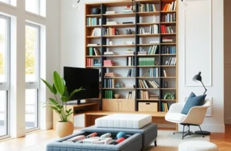 Well-organized and inviting apartment interior with plants and sunlight.