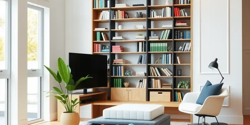 Well-organized and inviting apartment interior with plants and sunlight.