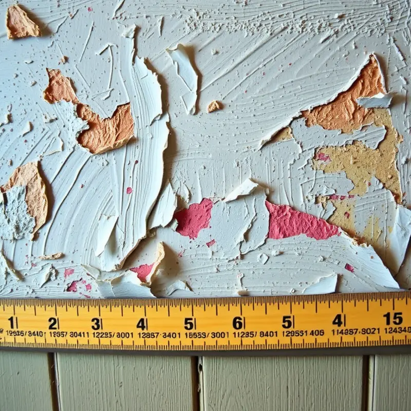 A close-up of peeling paint in a vintage apartment, which may indicate lead-based paint.