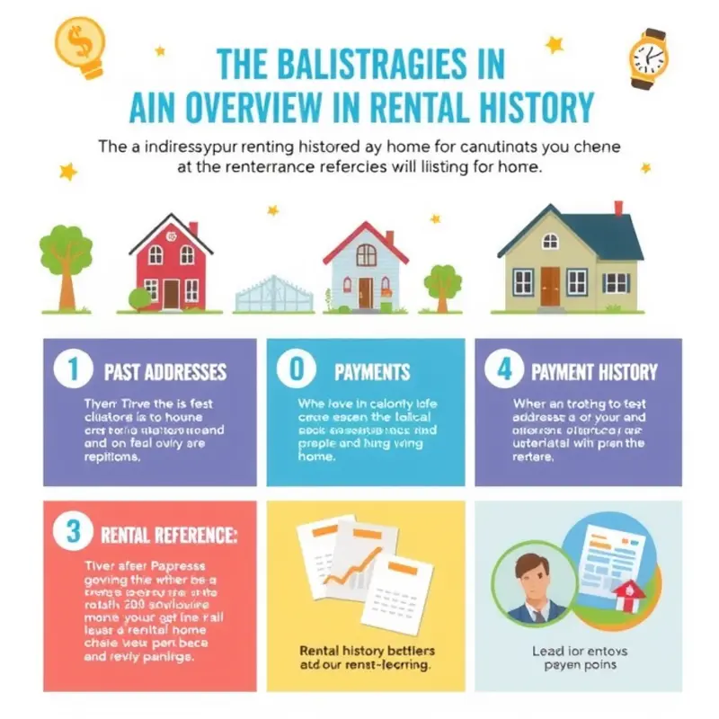 An illustration detailing the components of a rental history report.