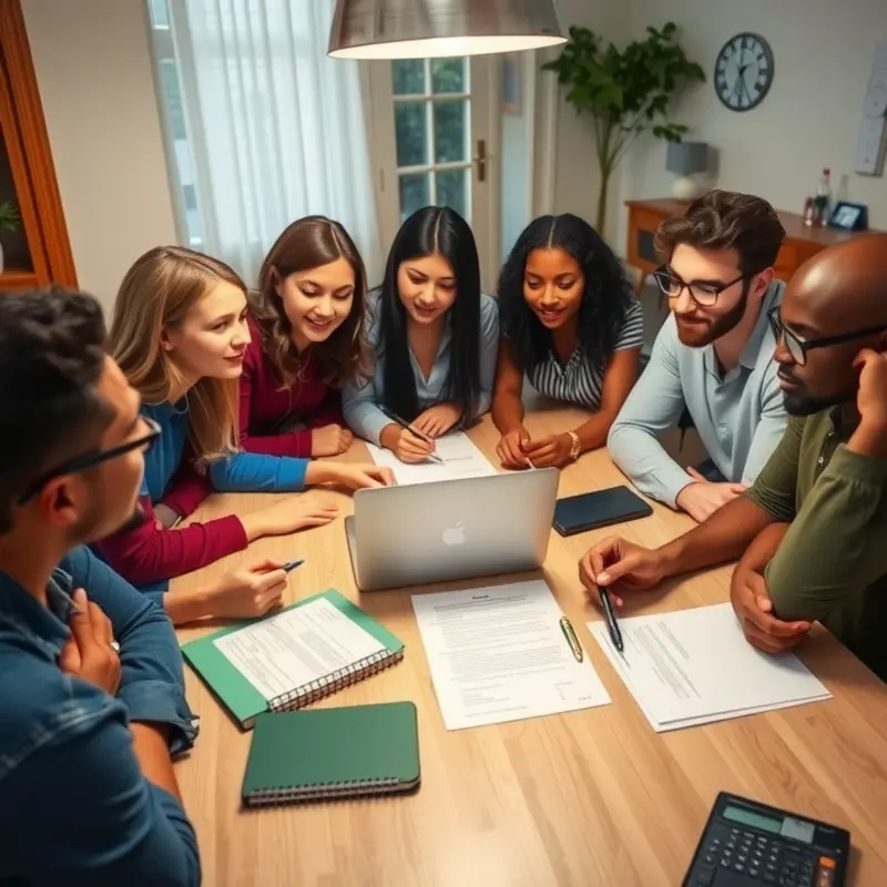 Roommates collaborate on financial planning for shared living expenses.