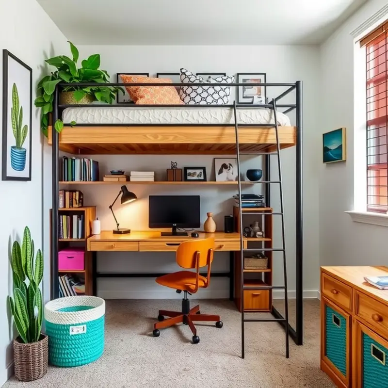 Maximize storage in a small bedroom with clever organization and stylish decor.