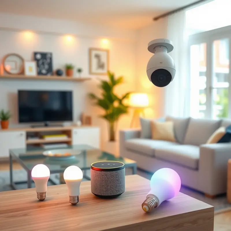 Essential smart gadgets creating a cozy apartment atmosphere.