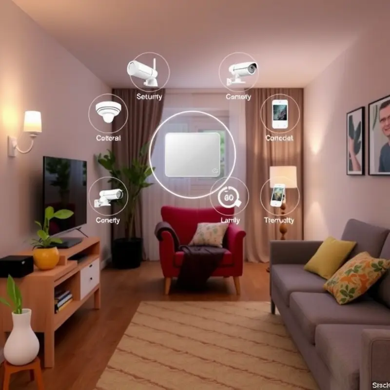Essential smart gadgets creating a cozy apartment atmosphere.