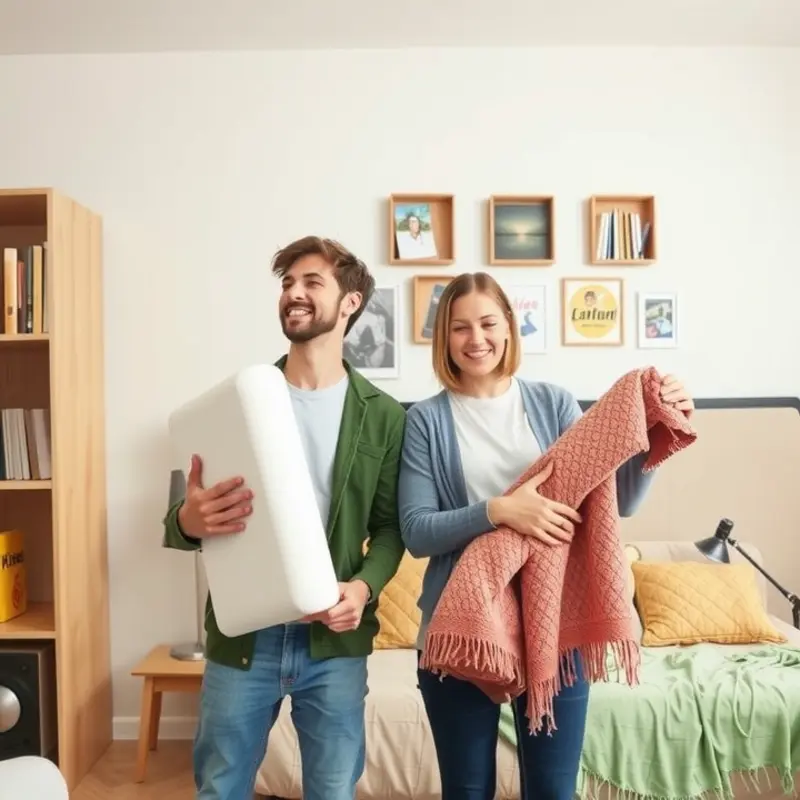 Young renters experimenting with soundproofing.