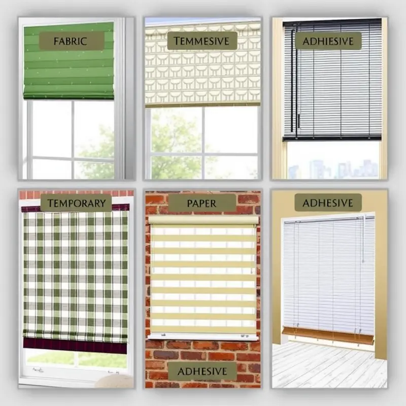 A variety of stylish temporary blinds that are perfect for rentals.