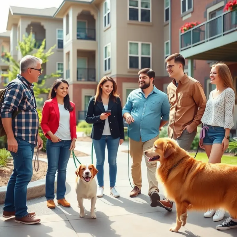 An inviting pet park within a family-friendly apartment community.
