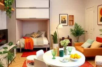 A stylishly decorated apartment with an assortment of multi-functional furniture, emphasizing a welcoming and organized living space.