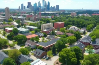 A vibrant street scene in Tulsa filled with people enjoying community life.