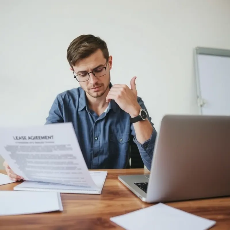 A professional reviewing a lease agreement.