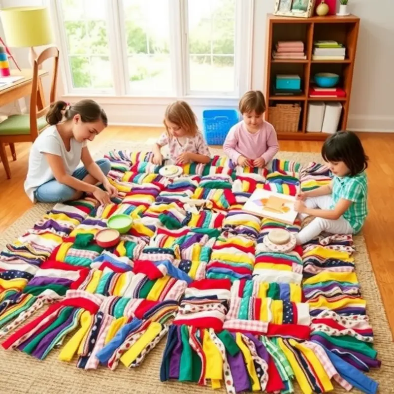 A stunning hand-painted canvas rug adding color to a modern living space.