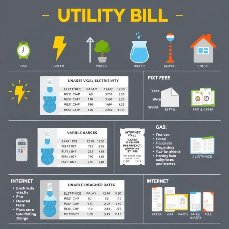 An infographic detailing utility charges for renters.